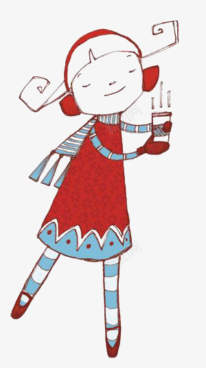 卡通人物png免抠素材_88icon https://88icon.com 冬天 卡通 咖啡 奶茶 小人 手绘 插画 线条