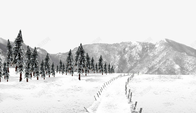 冬天的雪山png免抠素材_88icon https://88icon.com 下雪 冬天 冬季 冬景 小路 山 树 白色 雪 雪花