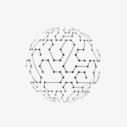 科技球立体科技线条电路球体高清图片