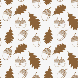 橡树橡树果实和树叶图案矢量图高清图片