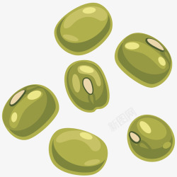 养生绿豆干货插画矢量图高清图片