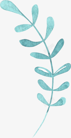 植物手绘卡通水彩风素材