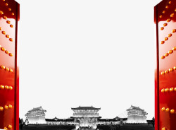 唐朝平面大门高清图片