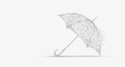 淡色智能背景图片雨伞高科技点线面线条高清图片