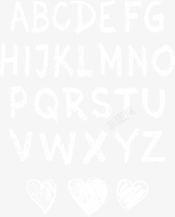 创意字母粉笔字英文字母矢量图高清图片