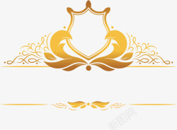 爱心花藤标题框金色欧式花纹标题框高清图片