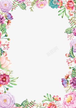 花卉边框相框粉色浪漫素材