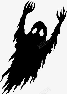 万圣节幽灵黑色恐怖幽灵图标图标