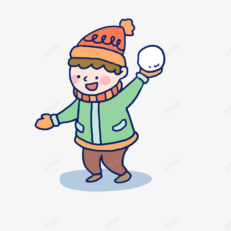 手绘扔雪球的小男孩图矢量图ai免抠素材_88icon https://88icon.com 冬天 冬季 卡通的 可爱的 小男孩 小男生 手绘的 打雪仗 新图网 雪球 矢量图
