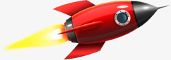 卡通小火箭红色素材