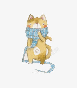猫咪形象可爱围巾猫咪动漫卡通形象高清图片