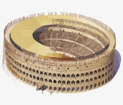 罗马竞技场手绘罗马竞技场高清图片