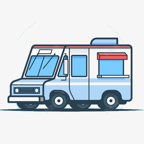 浅色简约的房车png免抠素材_88icon https://88icon.com 休旅车 彩色 房车 汽车 简约