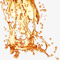 橙色果汁水溅水元素高清图片