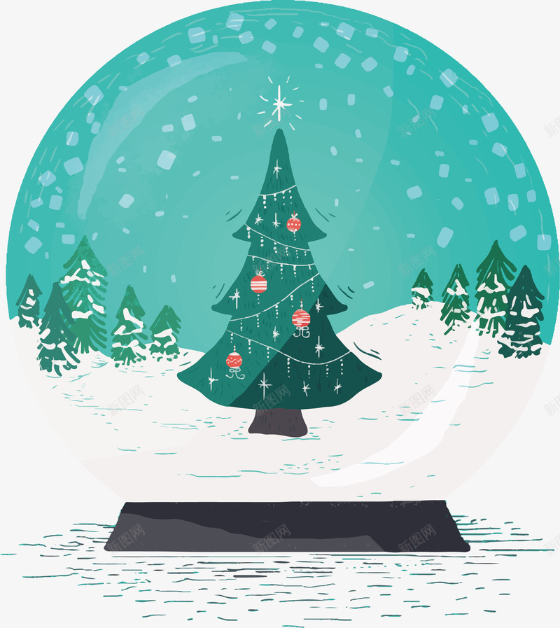 大雪中的圣诞树水晶球矢量图ai免抠素材_88icon https://88icon.com 圣诞树 圣诞节 大雪纷飞 暖冬 水晶球 矢量png 矢量图