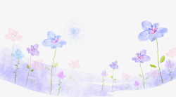 花卉墨点素材手绘紫色的鲜花高清图片