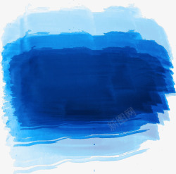 蓝色水彩笔刷素材