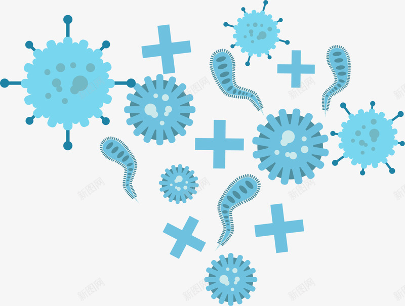 卡通细菌图案png免抠素材_88icon https://88icon.com 医疗 卡通细菌 病毒 病菌 装饰图案