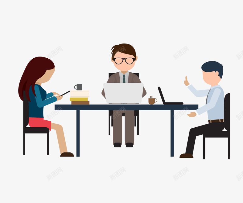 卡通商务开会场景图png免抠素材_88icon https://88icon.com 会议 会议室 卡通 场景 开会 插图 讨论 详谈