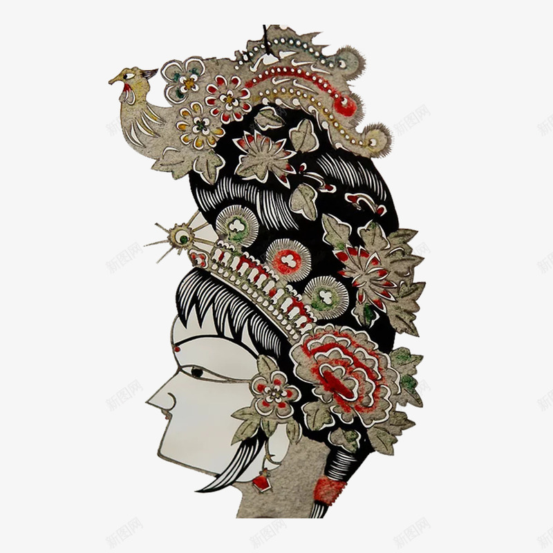 精美女子皮影头像png免抠素材_88icon https://88icon.com 中国皮影 传统 凤凰 头饰 手工 技艺 民间 皮影 精美 细致 雕刻 非遗