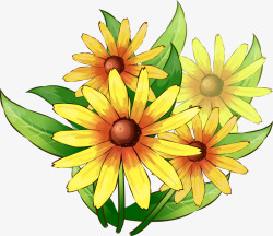 教师节卡通涂鸦向日葵黄色花朵素材