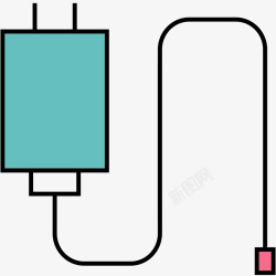 充电插座彩色手绘线稿充电器元素矢量图图标高清图片