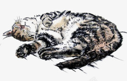 涂鸦宠物印记慵懒的猫高清图片