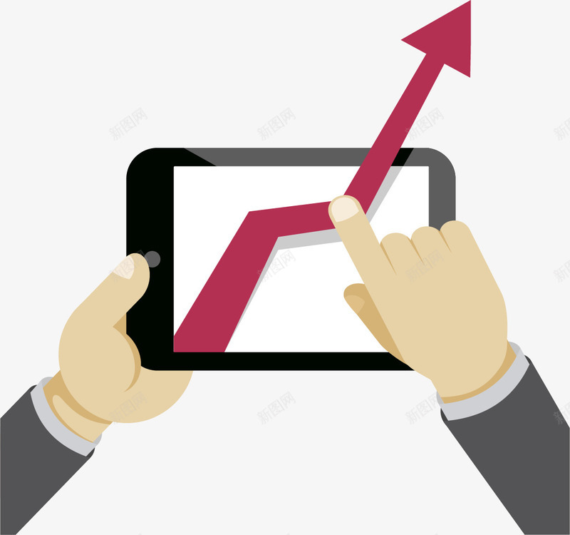 移动端数据分析矢量图ai免抠素材_88icon https://88icon.com 上升 上升箭头 业绩 平板 年终汇报 矢量素材 矢量图