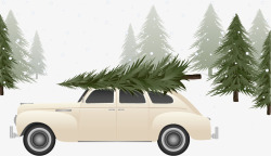 雪景汽车素材冬天雪景和汽车矢量图高清图片