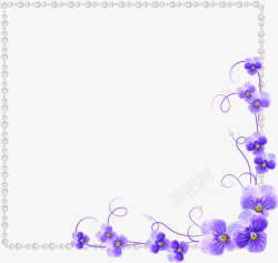 影楼文字素材紫色兰花花朵边框纹理高清图片