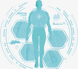 蓝色科技人体矢量图素材