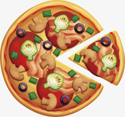 豪华至尊披萨蔬菜至尊豪华披萨矢量图高清图片