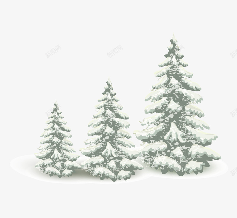 落了雪的松柏树png免抠素材_88icon https://88icon.com 冬天 松柏树 矢量雪松 雪