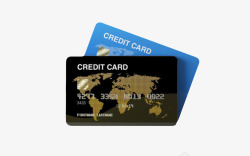 黑蓝色蹭地一起的贷记卡实物素材
