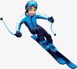 滑雪人蓝色滑雪人高清图片