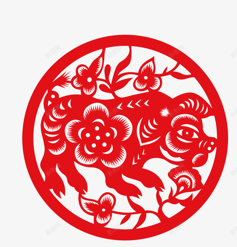新年喜庆十二生肖剪纸装饰窗花设png免抠素材_88icon https://88icon.com 中国风创意礼物 十二生肖剪纸 十二生肖窗花 喜庆剪纸 圆形剪纸 新年剪纸 新年喜庆十二生肖剪纸装饰窗花设计猪免费下载 新年快乐 猪 生肖文字 窗花模板