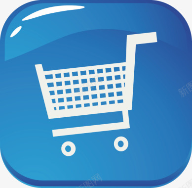 购物创意电子商务网站购物车矢量图图标图标