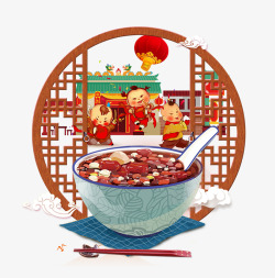 喜庆中国风传统节日腊八节素材