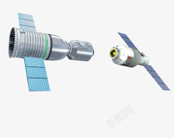 中国人造卫星神舟十一号和天宫二号对接高清图片