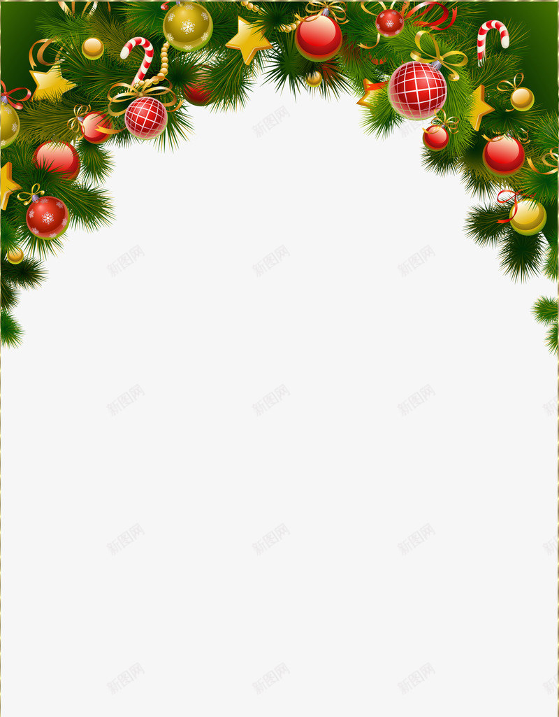 圣诞球装饰边框背景png免抠素材_88icon https://88icon.com 圣诞球 背景 装饰 边框