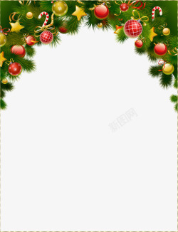 圣诞球装饰边框背景素材