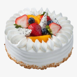 奶油水果好吃的水果蛋糕高清图片