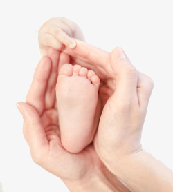 放在大人手里的婴儿宝宝脚丫素材