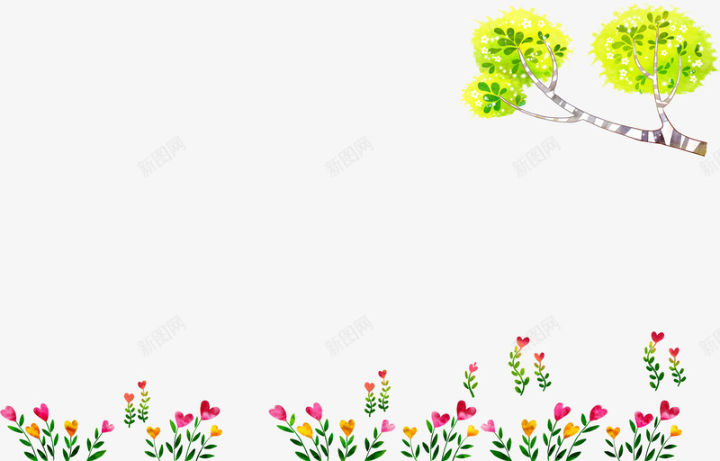 春季手绘植物大树png免抠素材_88icon https://88icon.com 大树 春季 植物