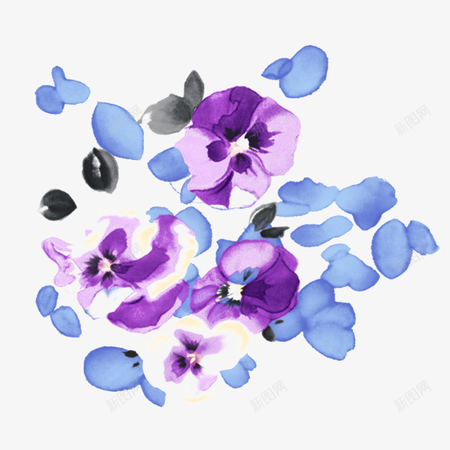 淡雅水墨牵牛花png免抠素材_88icon https://88icon.com 喇叭花 插画 水墨 水墨牵牛花 水彩 牵牛花 花卉 设计