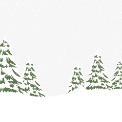 树木雪景初雪矢量图素材