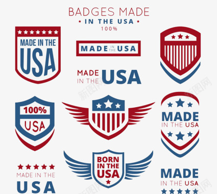 数个美国制造的图标图标
