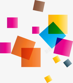 抽象炫彩方块素材