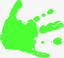 创意绿色手指印涂鸦素材