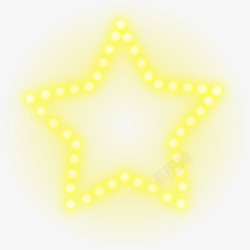 闪耀灯光黄色霓虹灯星星高清图片
